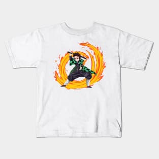 Flame Sword Boy Kids T-Shirt